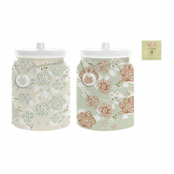 Blik DKD Home Decor 12 x 12 x 16 cm 1 L Dolomite Traditionel (2 enheder)
