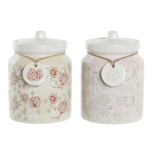 Blik DKD Home Decor 12 x 12 x 16 cm 1 L Dolomite Traditionel (2 enheder)
