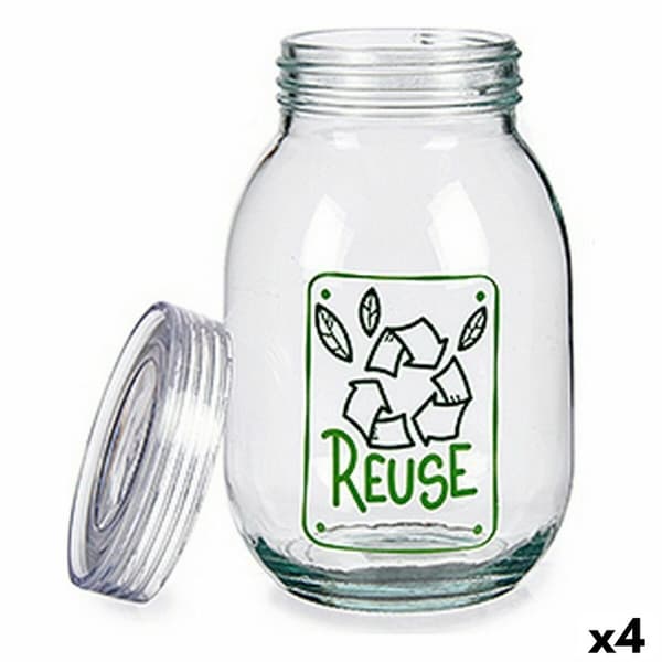 Blik Vivalto Reuse Gennemsigtig 1,8 L Glas (4 enheder)