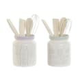Miniatyrbillede 1 af 3: Blik DKD Home Decor Grøn Multifarvet Syren Metal Træ MDF 12 x 12 x 25 cm (2 enheder)