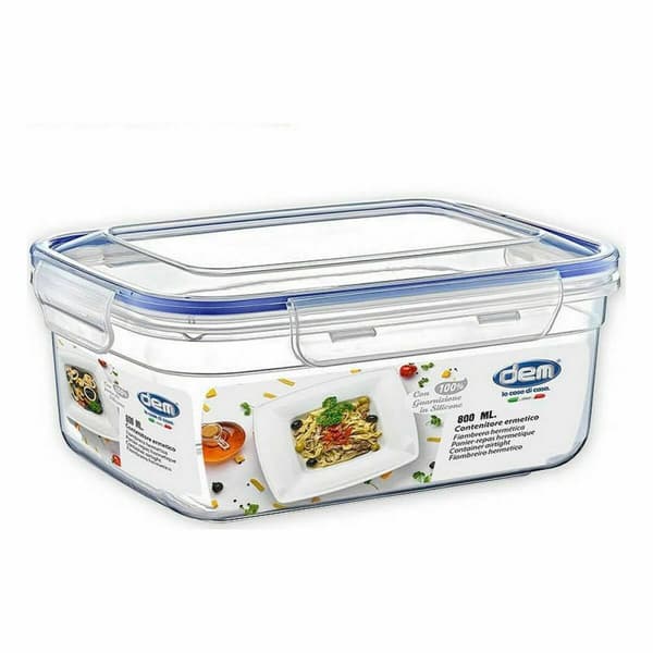 Hermetisk madkasse Dem Rektangulær 800 ml 17 x 13 x 8 cm (12 enheder)