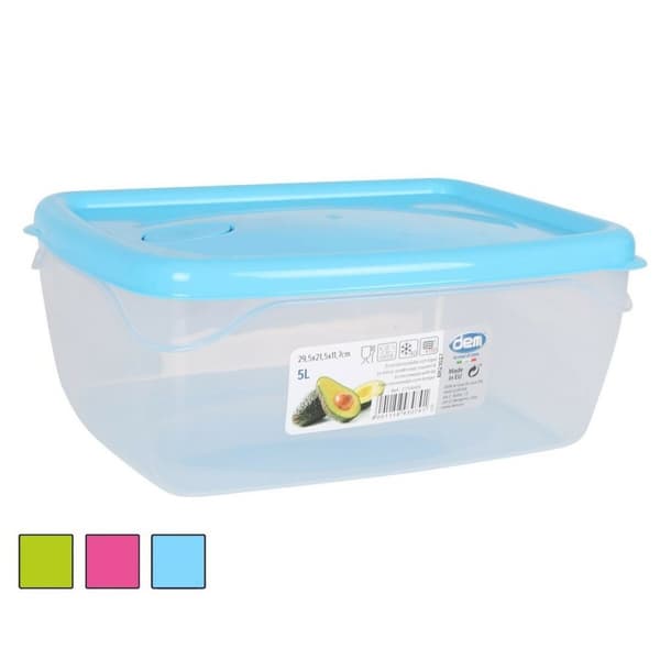 Rektangulær madkasse med Låg Dem 5 L Rektangulær 29,5 x 21,5 x 11,7 cm (8 enheder)