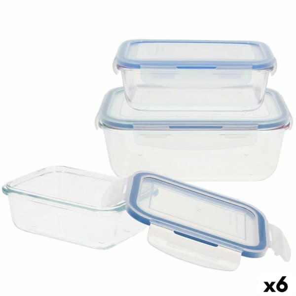 Sæt med stabelbare hermetiske køkkenbeholdere Max Home 6 enheder 23 x 7,5 x 17,5 cm