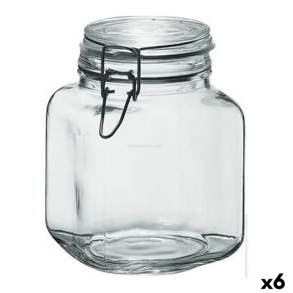 Glaskrus Borgonovo 33211 Hermetisk Gennemsigtig 1,7 L 12 x 12 x 17 cm (6 enheder)
