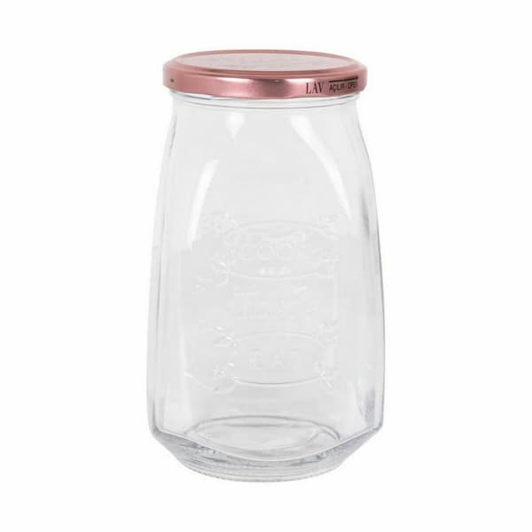 Gennemsigtig Glaskrukke Inde Tasty 1,05 L Med låg (12 enheder)