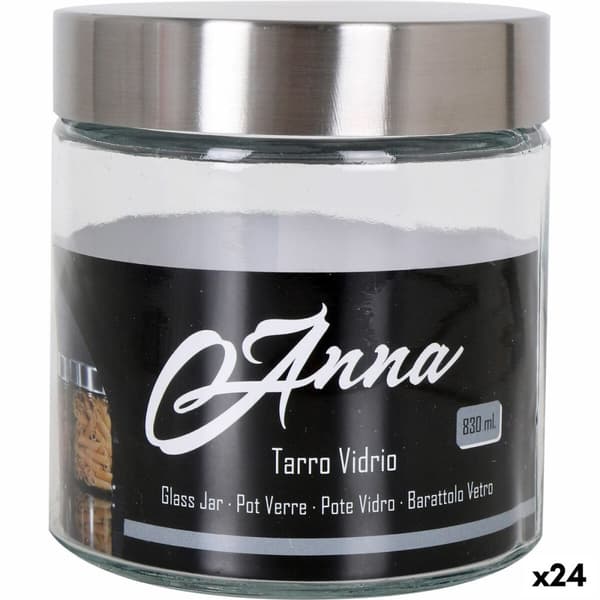 Beholder Anna 830 ml Glas Stål (24 enheder)