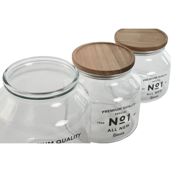 Sæt med 3 Dåser Home ESPRIT Natur Krystal Akacie 1,5 L 2 L 3 L 16 x 16 x 21 cm
