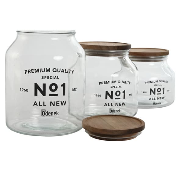 Sæt med 3 Dåser Home ESPRIT Natur Krystal Akacie 1,5 L 2 L 3 L 16 x 16 x 21 cm