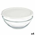 Miniatyrbillede 1 af 2: Rund madkasse med låg Pasabahce Chefs Hvid 1,7 L 21 x 9 x 21 cm (4 enheder)