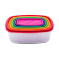 Miniatyrbilde 1 av 10: Sett med 6 matbokser 5five Simply Smart polypropylen 300 ml 225 ml 175 ml 12,5 ml 0,3 g 245 ml Flerfarget Rektangulær