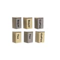 Miniatyrbilde 1 av 3: Boks Home ESPRIT Beige Grå Mørkebrunt Metall Bambus 10 x 10 x 14,5 cm (6 enheter)