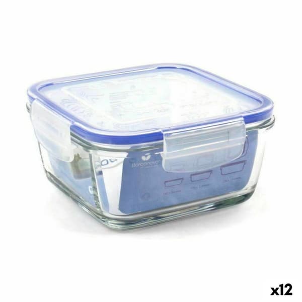 Hermetisk Lunsjboks Borgonovo Superblock Kvadrat 15 x 15 x 7,5 cm (12 enheter)