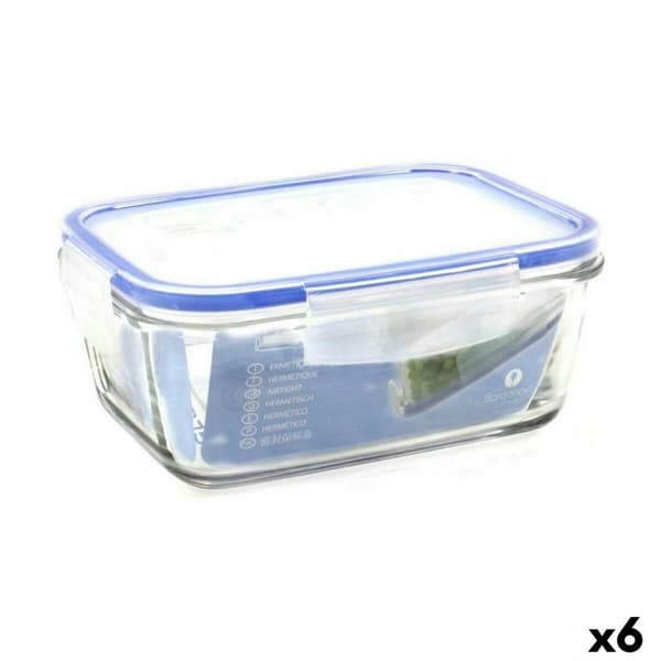 Hermetisk Lunsjboks Borgonovo Superblock Rektangulær 17,5 x 13 x 7,5 cm (6 enheter)