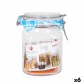 Miniatyrbilde 1 av 2: Krukke Borgonovo Hermetisk Gjennomsiktig Krystall 1L 10,5 x 10,5 x 15,5 cm (6 enheter)