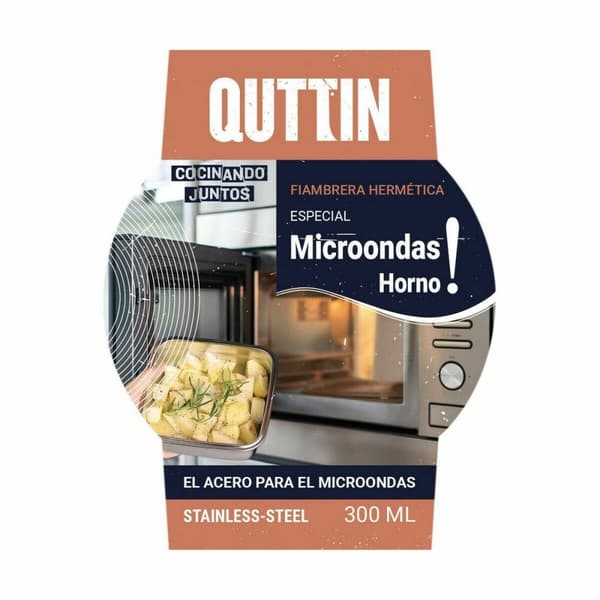 Hermetisk Lunsjboks Quttin Sirkulær Rustfritt stål Sølv 300 ml Stål (12 enheter)