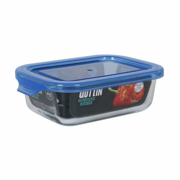 Rektangulær Lunsjboks med Lokk Quttin Blå Rektangulær 14,5 x 11 x 5 cm (12 enheter)