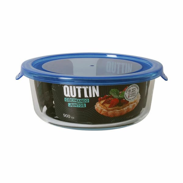 Rund Lunsjboks med Lokk Quttin Blå 900 ml (6 enheter)