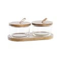 Pikkukuva 1 / 2: 2 purkkia DKD Home Decor 20,5 x 10,5 x 7 cm Kristalli Ruskea Läpinäkyvä Akaasia 240 ml