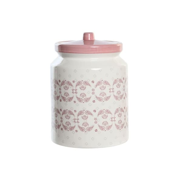 Purkki DKD Home Decor 15,5 x 15,5 x 21 cm Pinkki Valkoinen Dolomite