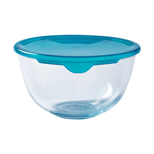 Pyöreä eväsrasia kannella Pyrex Cook & Store Sininen 15 x 15 x 8 cm 500 ml Silikoni Lasi (6 osaa)