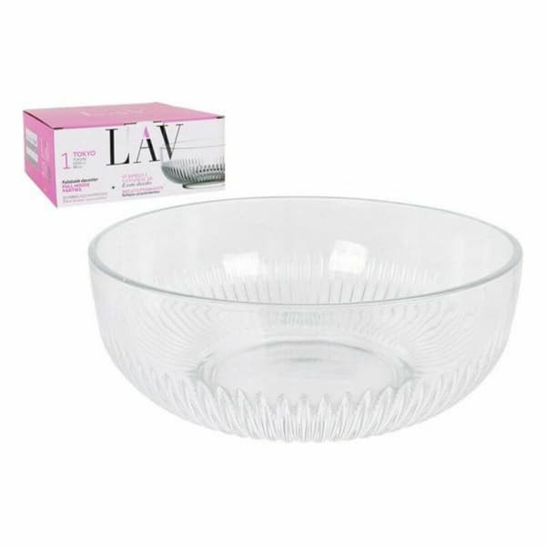 Salaattikulho LAV CP112-1 Läpinäkyvä Kristalli 23 x 23 x 10 cm (4 osaa) (2600 cc) (ø 23 x 9,4 cm)