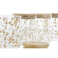 Pikkukuva 3 / 3: Purkki DKD Home Decor Bambu Borosilikaattilasi Shabby Chic 700 ml 10 x 10 x 12,5 cm (4 osaa)