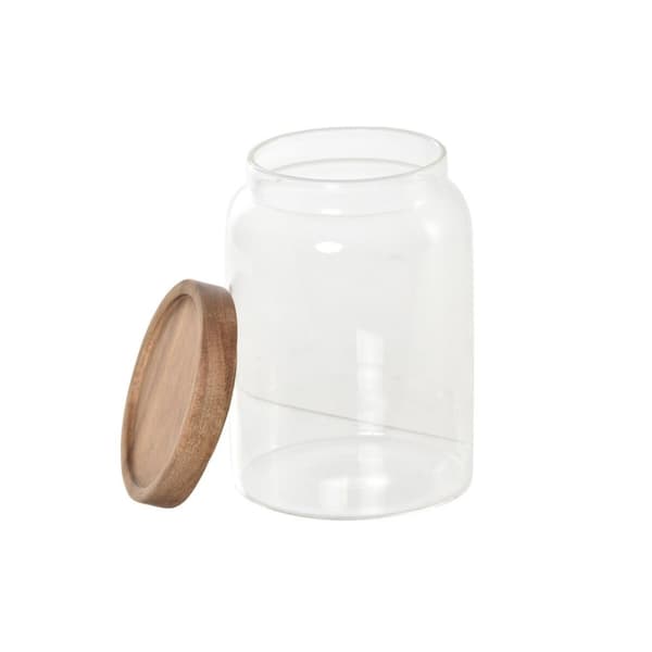 3 purkkia DKD Home Decor Akaasia Borosilikaattilasi (1 L) (400 ml) (700 ml) (3 Kappaletta)