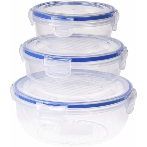 Lunchlådor, set Excellent Houseware 024000670 Plast Rund 400 ml 800 ml 1,4 L 3 antal