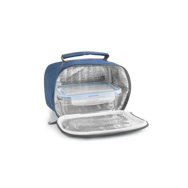 Lunsjboks med tilbehør Ibili 753401a Blå Polyester Borosilikatglass 21 x 13 x 14 cm