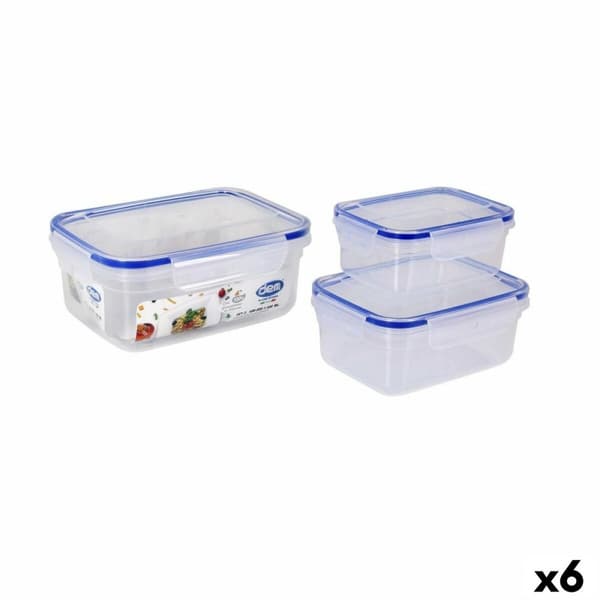 Lunchlådor, set Dem Hermetisk 3 Delar (6 antal)