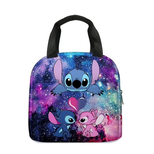 Stitch Isolerad Lunchpåse，Stitch Portabel Lunchväska, Lunchväska med stor kapacitet för barn, 3D-tryckt tecknad Lunchväska