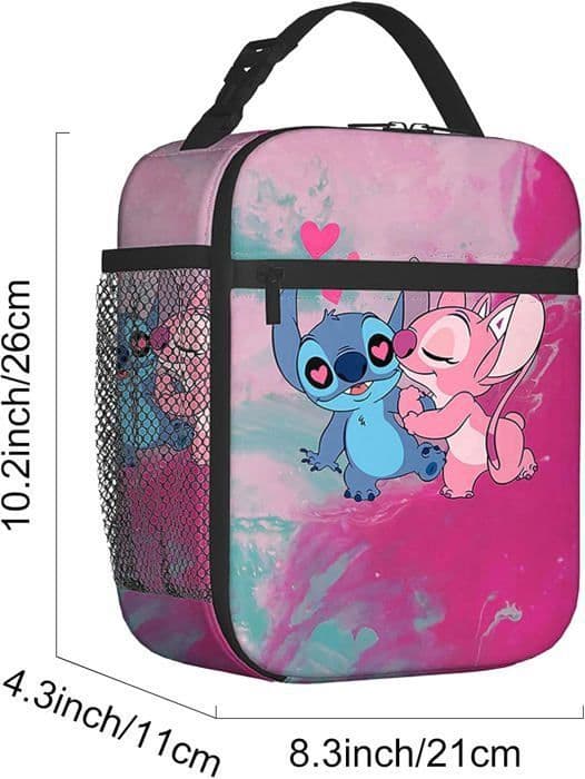 Stitch Isolated Lunch Bag för barn, Pretty Lunch Box, Stitch Isolated Lunch Bag för barn, Kvinnor, Män, Barn, Rosa