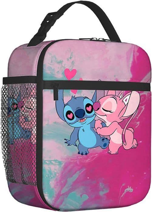 Stitch Isolated Lunch Bag för barn, Pretty Lunch Box, Stitch Isolated Lunch Bag för barn, Kvinnor, Män, Barn, Rosa