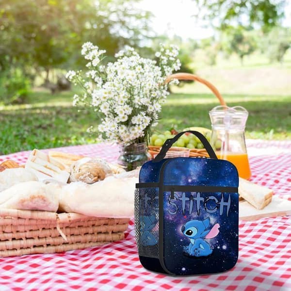 Stitch Isolated Lunch Bag för barn, Pretty Lunch Box, Stitch Isolated Lunch Bag för barn, Kvinnor, Män, Barn, Blå