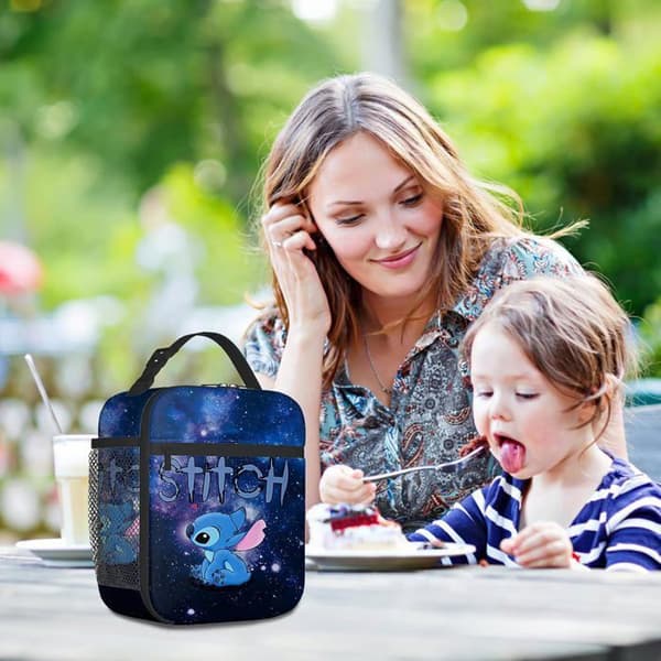 Stitch Isolated Lunch Bag för barn, Pretty Lunch Box, Stitch Isolated Lunch Bag för barn, Kvinnor, Män, Barn, Blå