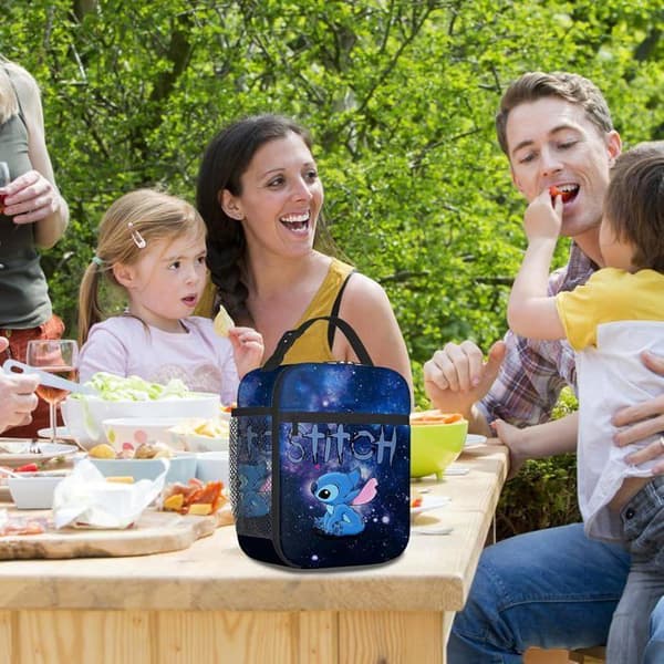 Stitch Isolated Lunch Bag för barn, Pretty Lunch Box, Stitch Isolated Lunch Bag för barn, Kvinnor, Män, Barn, Blå