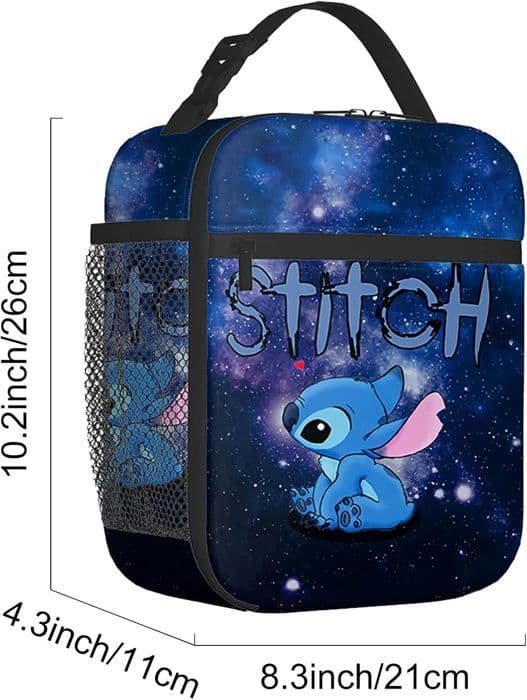 Stitch Isolated Lunch Bag för barn, Pretty Lunch Box, Stitch Isolated Lunch Bag för barn, Kvinnor, Män, Barn, Blå