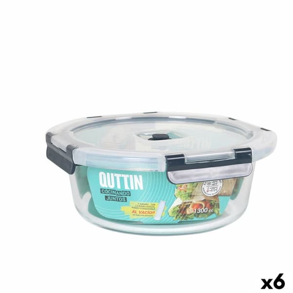 Hermetisk Lunsjboks Quttin Sirkulær 1,3 L (6 enheter)