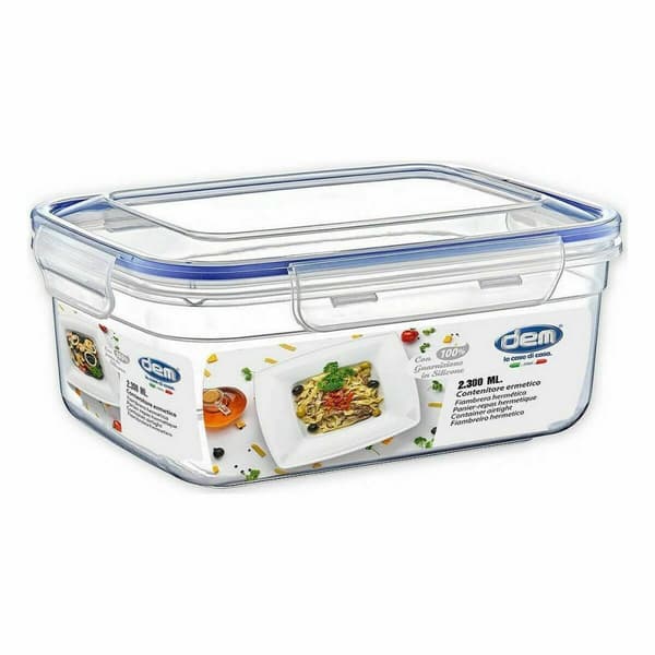 Hermetisk matlåda Dem Rektangulär 2,3 L 24 x 18 x 10 cm (12 antal)