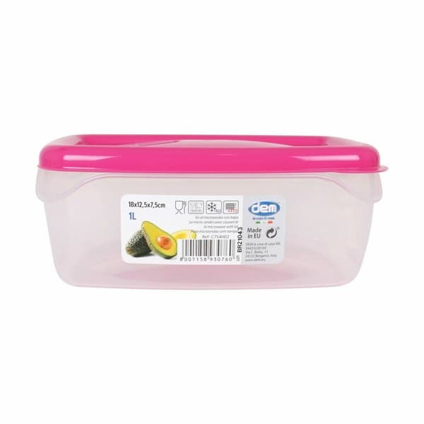 Hermetisk madkasse Dem Rektangulær 18 x 12,5 x 7,5 cm (24 enheder)
