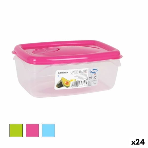 Hermetisk madkasse Dem Rektangulær 18 x 12,5 x 7,5 cm (24 enheder)