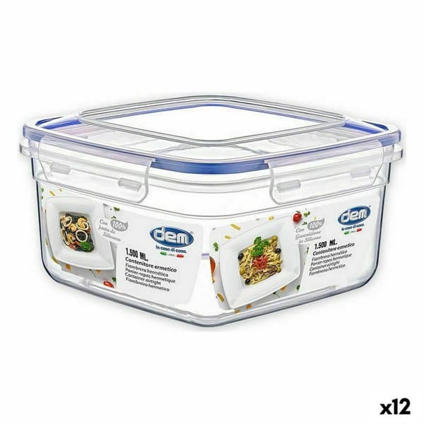 Hermetisk madkasse Dem 1,5 L 18 x 18 x 10 cm (12 enheder)