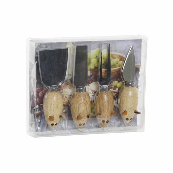 Ostknivar DKD Home Decor Silvrig Naturell Rostfritt stål Furu