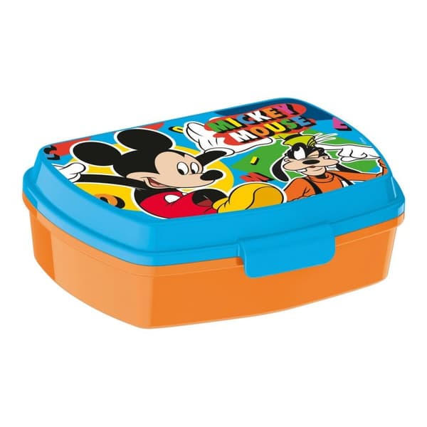 Smörgåslåda Mickey Mouse Happy smiles Plast Röd Blå (17 x 5.6 x 13.3 cm)