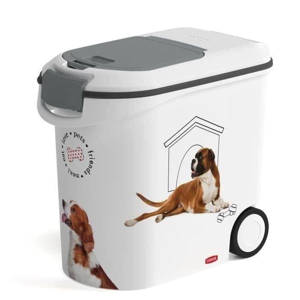 CURVER Hundmatsbehållare på hjul 12 kg - 35L - Love Pets