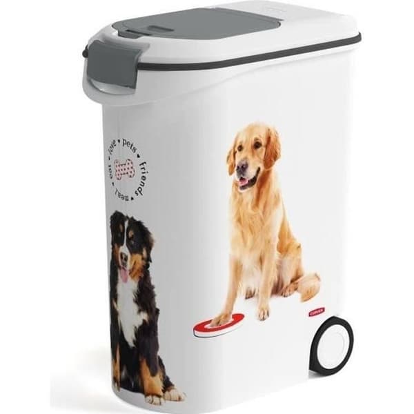 CURVER Hundmatsbehållare med hjul 20 kg - 54L - Love Pets
