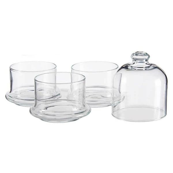 Uppsättning med Burkar Patisserie Choklad Stapelbara Glas 9 x 22 x 9 cm (6 antal)