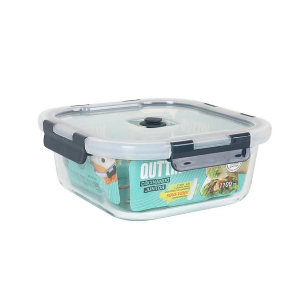Hermetisk matlåda Quttin Fyrkantig 1,1 L 18,8 x 18,8 x 7,5 cm (6 antal)