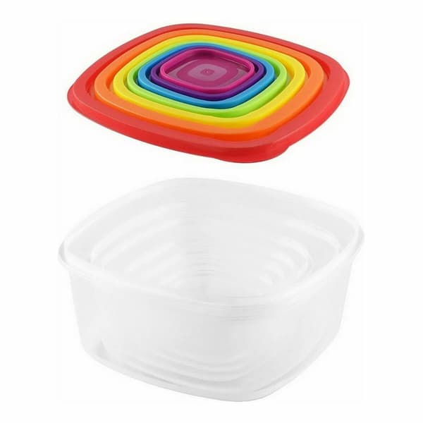 Lunchlådor, set Privilege Multicolour Stapelbara Fyrkantig 7 Delar (12 antal)