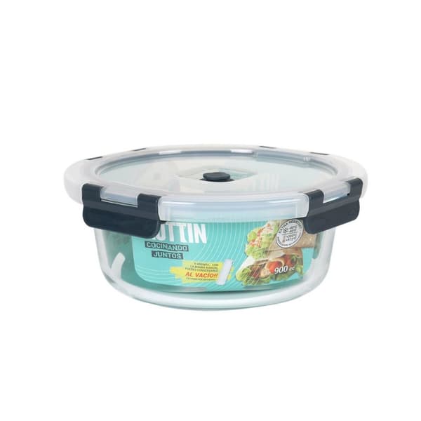 Hermetisk madkasse Quttin Cirkulær 900 ml Ø 18 x 7,5 cm (6 enheder)